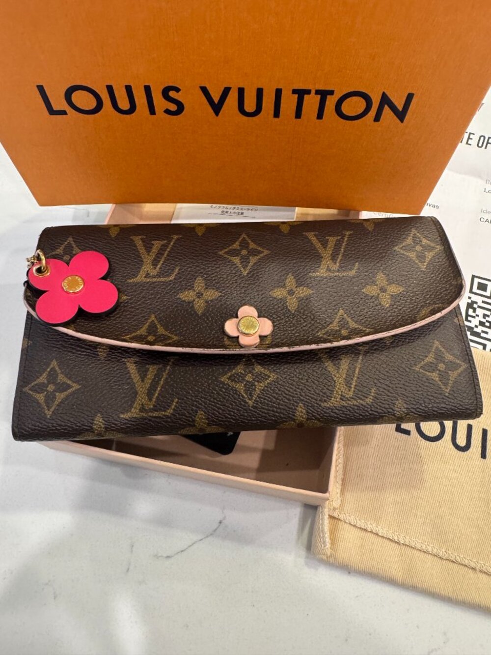 Louis Vuitton Blooming Flowers Emilie Wallet Fuchsia